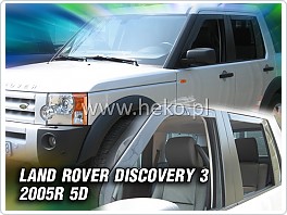 Plexi ofuky, deflektory Land Rover Discovery, 2005-2009 přední + zadní