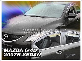 Plexi ofuky, deflektory Mazda 6, 2002-2007 přední + zadní pro combi