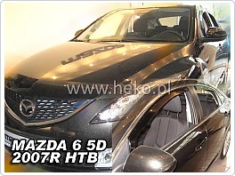 Plexi ofuky, deflektory Mazda 6, 2007-2013 přední + zadní pro hatchback