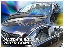 Plexi ofuky, deflektory Mazda 6, 2007-2013 přední + zadní pro combi