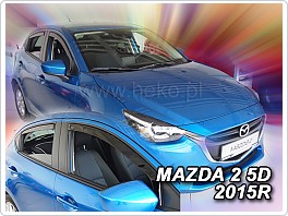 Plexi ofuky, deflektory Mazda 2, 2015- přední + zadní