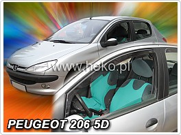 Plexi ofuky, deflektory Peugeot 206, 1998- hatchback i SW 5dveř. přední