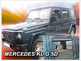 Plexi ofuky oken, deflektory Mercedes G, přední + zadní