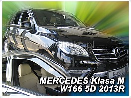 Plexi ofuky, deflektory Mercedes M, W166, 2012- přední + zadní