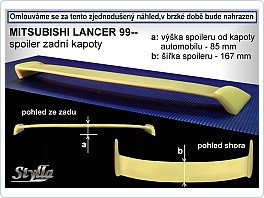 Křídlo, zadní spoiler, Mitsubischi Lancer, 99-03