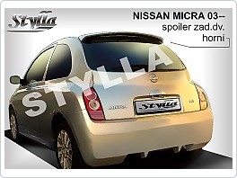 Stříška, zadní spoiler, Nissan Micra, 2003-