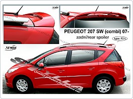 Stříška, zadní spoiler Peugeot 207, SW combi, 2007-2012