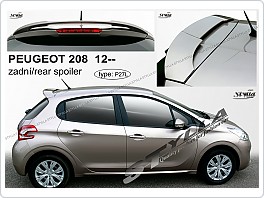 Stříška, zadní spoiler Peugeot 208, 2012-