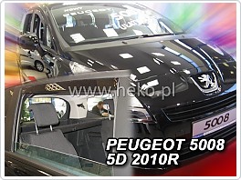 Plexi ofuky, deflektory Peugeot 5008, 2010-2016 přední + zadní