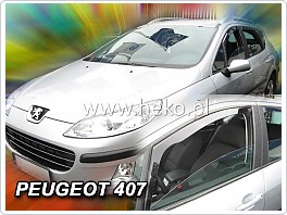 Plexi ofuky oken Peugeot 407, 2004- přední pro sedan i combi