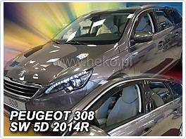 Plexi ofuky oken Peugeot 308, 2013-, 5.dveř. přední + zadní pro SW combi