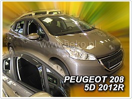 Plexi ofuky oken, deflektory Peugeot 208, 5dveř. 2012- přední