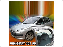 Plexi ofuky, deflektory Peugeot 206, 1998- přední + zadní pro hatchback