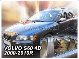 Plexi ofuky oken, deflektory Volvo S60 2000-2010 přední + zadní