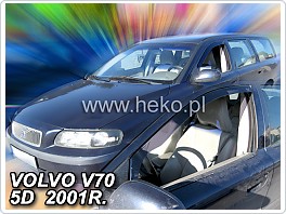 Plexi ofuky oken, deflektory, Volvo V70 2000-2007, přední + zadní