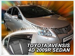 Plexi ofuky oken, deflektory, Toyota Avensis 2009- přední + zadní pro sedan