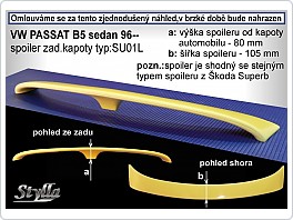 Křídlo, zadní spoiler VW Passat 3B, SEDAN, 1996-2000, SU01