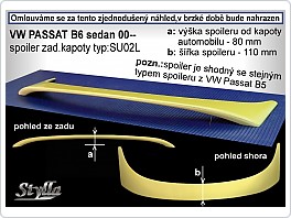 Křídlo SU2, zadní spoiler, VW Passat 3BG, SEDAN, 2001-2004