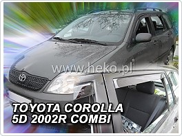 Plexi ofuky oken, deflektory, Toyota Corolla 5Dveř 2002-2007, přední + zadní combi