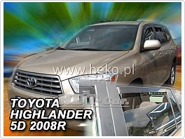 Plexi ofuky oken, deflektory, Toyota Highlander 2007- přední + zadní