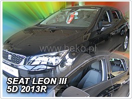 Plexi ofuky oken, deflektory, Seat Leon 5dveř., 2013- přední + zadní pro hatchback