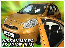 Plexi ofuky, deflektory Nissan Micra 5dveř. 2011-2016, přední + zadní