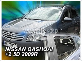 Plexi ofuky, deflektory Nissan Qashqai 2008-2014 přední + zadní pro model +2