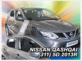 Plexi ofuky, deflektory Nissan Qashqai 2014- přední + zadní