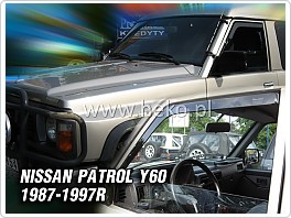 Plexi ofuky, deflektory Nissan Patrol Y60, 1987-1997 přední + zadní, model s el. zrcátkami