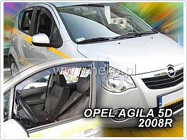 Plexi ofuky oken, deflektory, Opel Agila, 2008-, přední