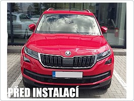 Škoda Kodiaq - dekorativní lišty předního nárazníku KI-R, 3-dílná sada - lakované - RED