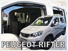 Plexi ofuky oken, deflektory Peugeot Rifter 2018-, přední + zadní