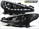 Přední světla, světlomety Peugeot 207, 2006-2012, LED s motorkem, black, LPPE33