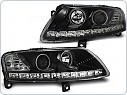 Přední světla Audi A6, 2004-2008, Angel Eyes + led, černé black LPAUA4