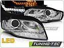 Přední světla, světlomety Audi A4, B7, 2004-2008, chrom, LED, LED blinkr, LPAUE4