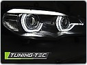 Přední LED světla, světlomety, lampy BMW X5 E70 2007-2013, LED angel eyes, DRL, xenon OEM, černá