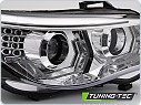 Přední světla, světlomety, lampy BMW E60, E61 2003-2007, 3D LED Angel Eyes, chromové