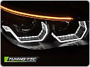 Přední světla, světlomety, lampy BMW E60, E61 2003-2007, 3D LED Angel Eyes, černé