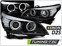 Přední světla, světlomety, lampy BMW E60, E61, 2003-2004, D2S XENON, Angel Eyes, LED indicator, černé