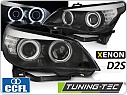 Přední světla, světlomety, lampy BMW E60, E61, 2003-2004, D2S XENON, CCFL Angel Eyes, LED indicator, černé