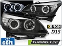 Přední světla, světlomety, lampy BMW E60, E61, 2005-2007, D1S XENON, CCFL Angel Eyes, LED indicator, černé