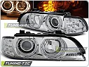 Přední světla BMW E39, 1995-2003, Angel Eyes, chrom, s LED blinkrem, s motorkem LPBMA5