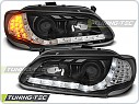 Přední světlomety, světla, lampy Renault Megane I, 1996-1999, LED Daylight, černé black s LED blinkrem LPRE26