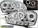 Přední světla Volkswagen Golf 5, 2003-2009, Angel Eyes + LED, chrom LPVWB7