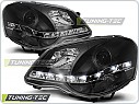 Přední světlomety, světla, lampy Volkswagen Polo 9N3, 2005-2009, LED Daylight, černé