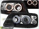 Přední světlomety, světla, lampy Volkswagen VW T5, 2003-2009, Angel Eyes, černé black LPVWE5