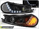 Přední světlomety Ford Mondeo, 1996-2000, LED Daylight, černé black s led blinkrem LPFO29