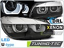 Přední světla, světlomety, lampy BMW X1 E84, 12-14 Tube Light, černé black, s denním svícením LPBME6