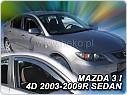 Plexi ofuky oken, deflektory Mazda 3, 2003-2009 přední