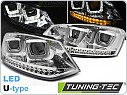 Přední světla, světlomety, lampy VW Polo 6R, 2009-2014, U-LED BAR, chrom, LPVWM9